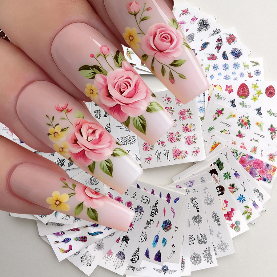 Waterslide Decal Paper - 48 Pieces of Nail Art Stickers,