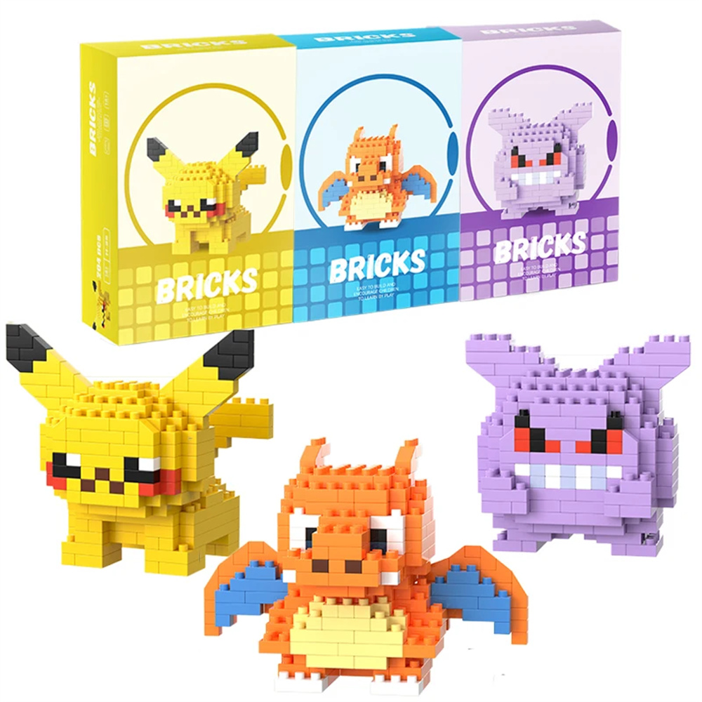 Model Kit Instructions - Pokemon Micro Building Blocks Pikachu Dragonite