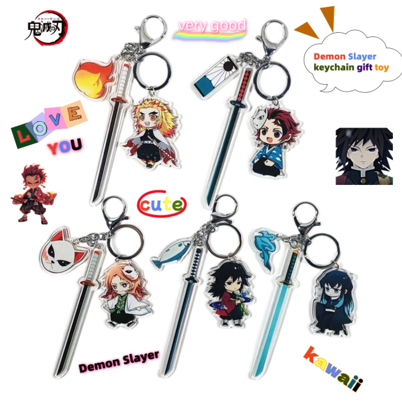 Model Kit Zenitsu - Cartoon Demon Slayer Acrylic Keychain Anime