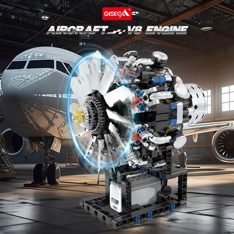 G8910 Aviation V8 Engine 558pc - Model Kit Engine 评论和价格