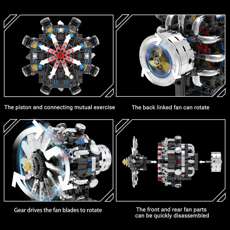 G8910 Aviation V8 Engine 558pc - Model Kit Engine 评论和价格