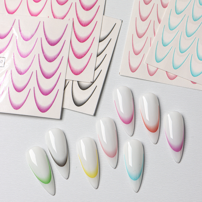 8pcs Gradient French Nail Art  - Waterslide Decal Paper 评论和价格