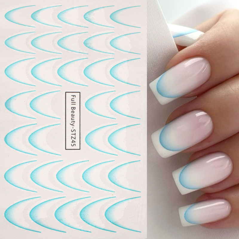 8pcs Gradient French Nail Art  - Waterslide Decal Paper 评论和价格