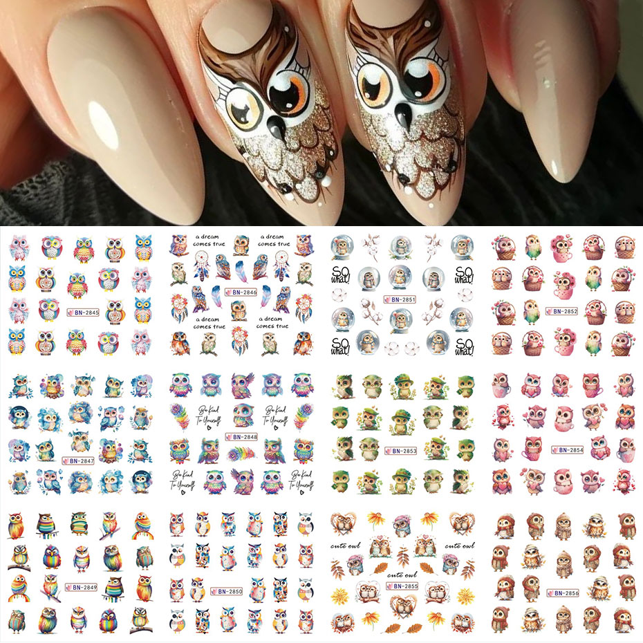 12Design Autumn Animal Nail Ar - Waterslide Decal Paper 评论和价格