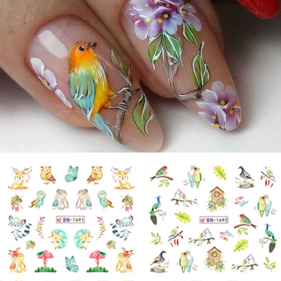 12Design Autumn Animal Nail Ar - Waterslide Decal Paper 评论和价格
